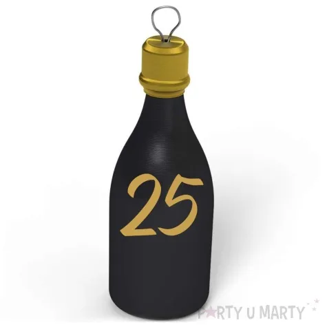 obciaznik do balonow butelka szampana liczba 25 czarny 120g