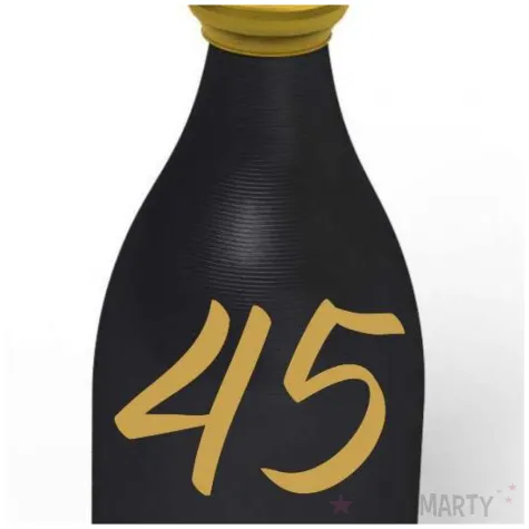 obciaznik do balonow butelka szampana liczba 45 czarny 120g