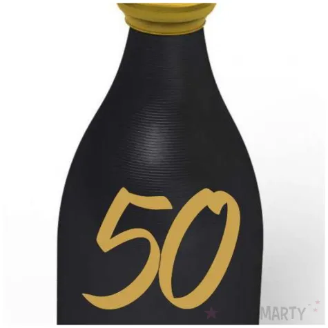 obciaznik do balonow butelka szampana liczba 50 czarny 120g