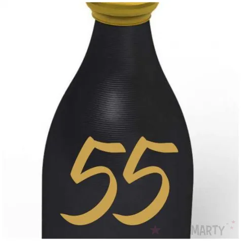 obciaznik do balonow butelka szampana liczba 55 czarny 120g