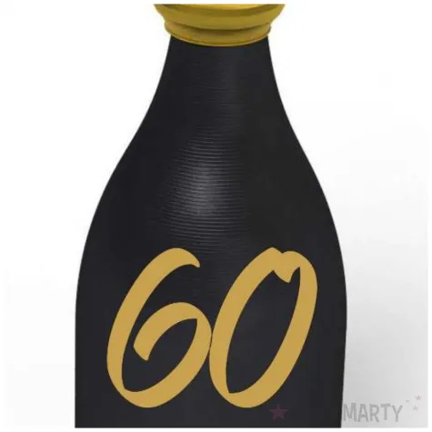 obciaznik do balonow butelka szampana liczba 60 czarny 120g