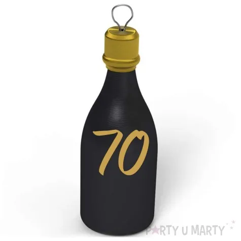 obciaznik do balonow butelka szampana liczba 70 czarny 120g