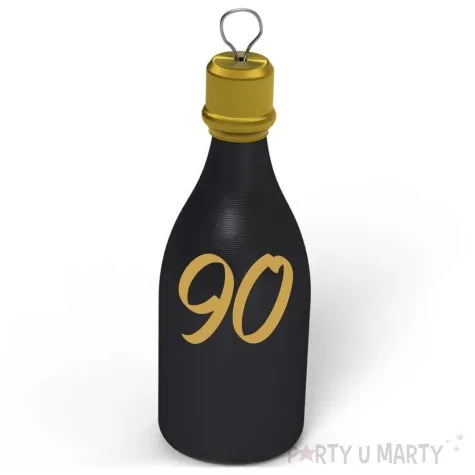 obciaznik do balonow butelka szampana liczba 90 czarny 120g