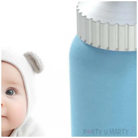 obciaznik do balonow butelka ze smoczkiem pastel blekitny 80 g