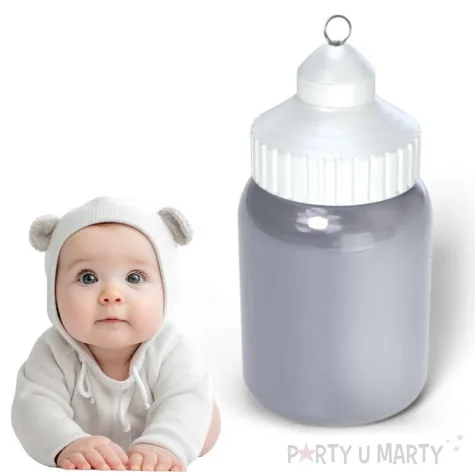 obciaznik do balonow butelka ze smoczkiem srebrny 80 g