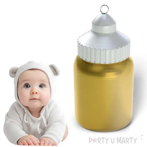 obciaznik do balonow butelka ze smoczkiem zloty 80 g