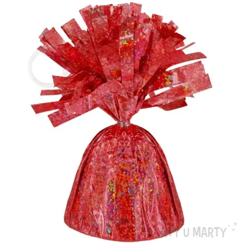obciaznik do balonow foliowy holograficzny czerwony godan 140g