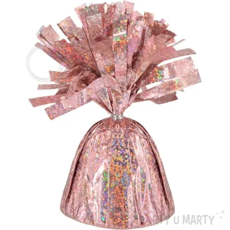 obciaznik do balonow foliowy holograficzny rozowe zloto godan 140g