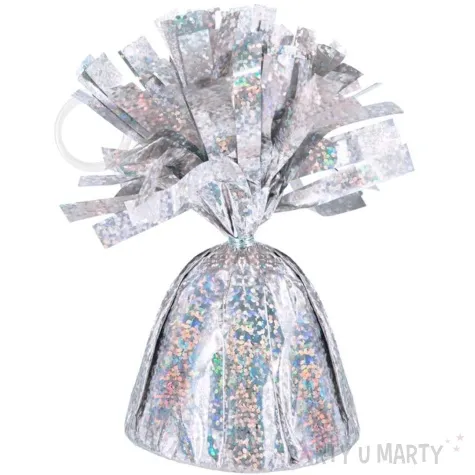 obciaznik do balonow foliowy holograficzny srebrny godan 140g