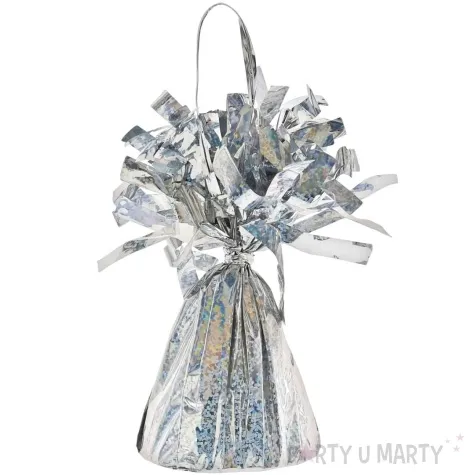 obciaznik do balonow foliowy holograficzny srebrny godan 145g