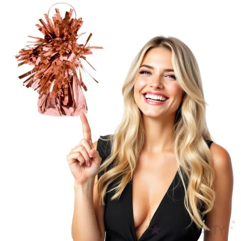 obciaznik do balonow foliowy rozowe zloto godan 145g