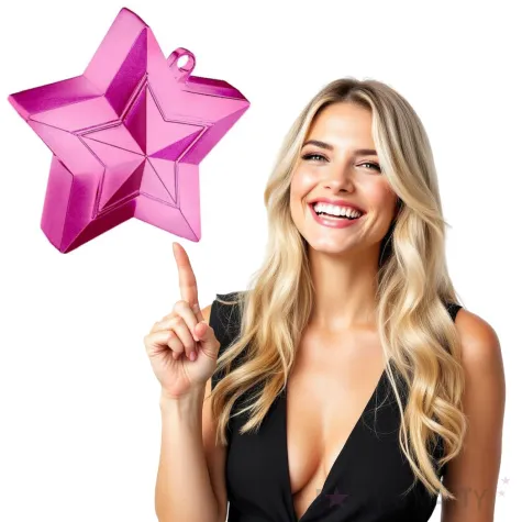 obciaznik do balonow gwiazda rozowy qualatex 150g