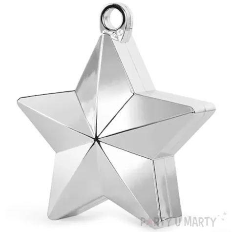 obciaznik do balonow gwiazdka srebrny chrom 175 g 1 szt