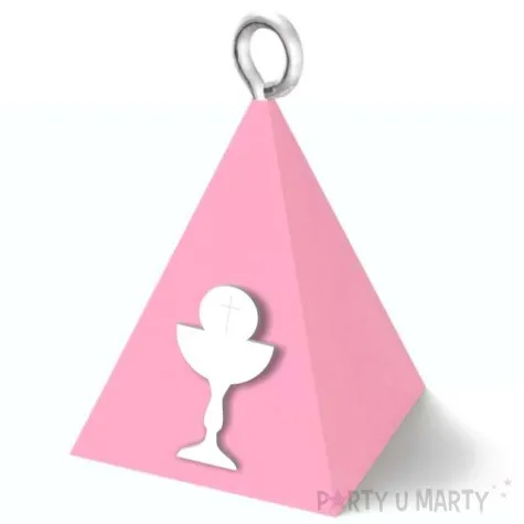 obciaznik do balonow komunia sw piramidka lux kielich rozowy 65g