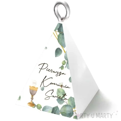 obciaznik do balonow piramidka komunia eukaliptus z hostia 65 g