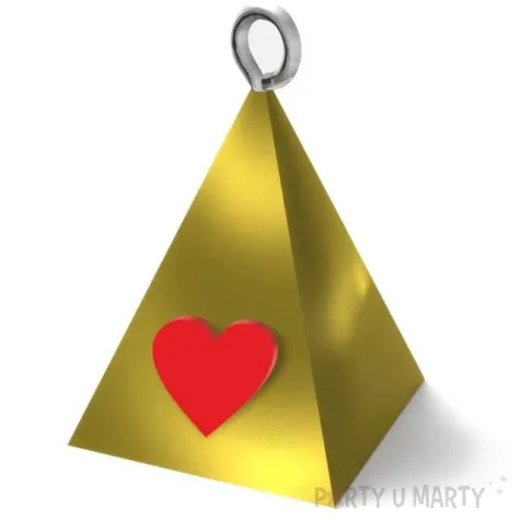obciaznik do balonow piramidka lux serce zloty 65g