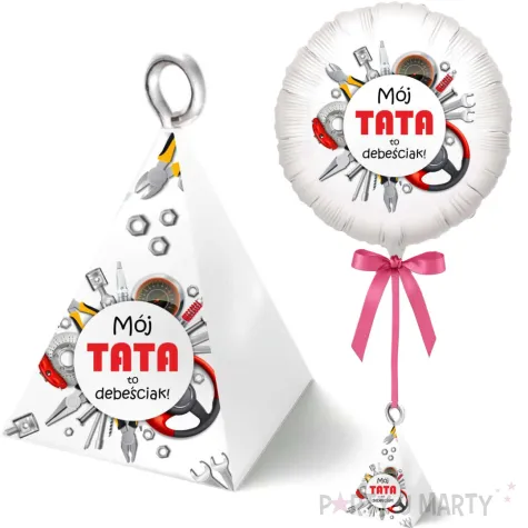 obciaznik do balonow piramidka moj tata to debesciak bialy 65g