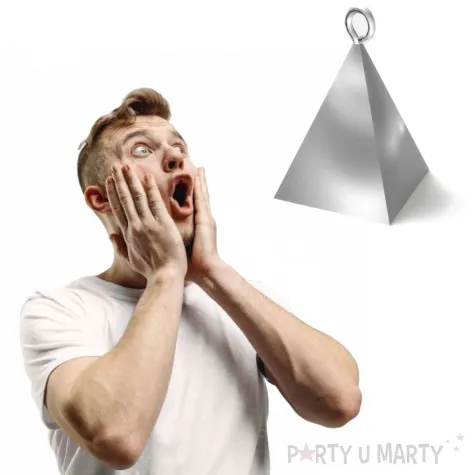 obciaznik do balonow piramidka srebrny 65g