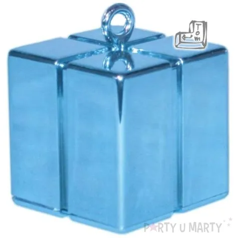 obciaznik do balonow prezent blekitny