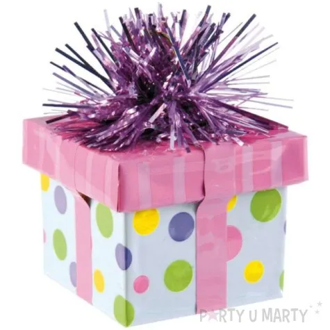 obciaznik do balonow prezent rozowy 170 g