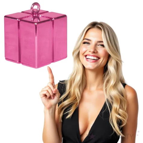 obciaznik do balonow prezent rozowy qualatex 117 g