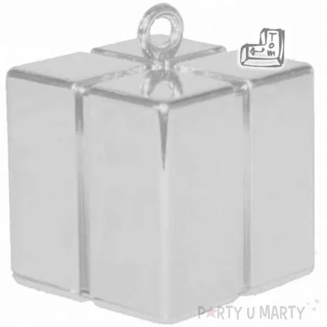 obciaznik do balonow prezent srebrny