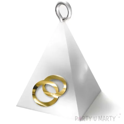 obciaznik do balonow slub piramidka lux obraczki bialy 65g