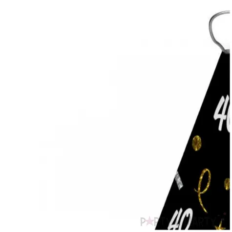 obciaznik do balonow stozek 40 urodziny glamour birthday 90g