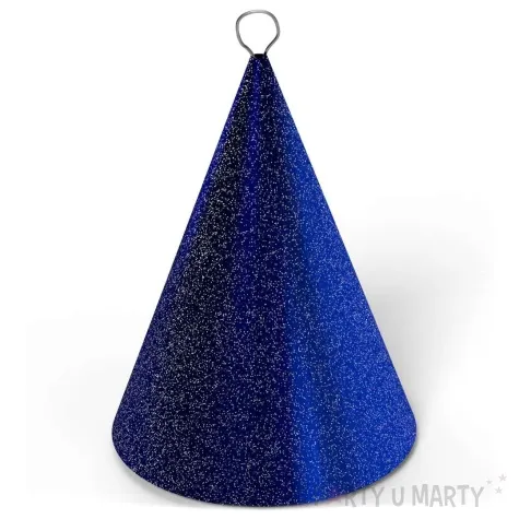 obciaznik do balonow stozek niebieski brokat 90 g