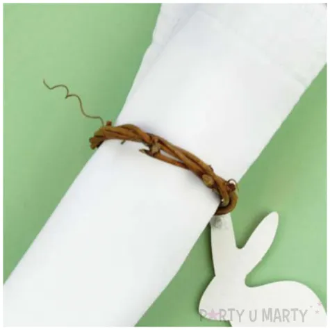 obraczki na serwetki galazka zawieszka zajac arpex 5 cm 4 szt