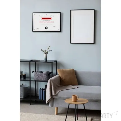 obraz certyfikat wieczoru panienskiego w antyramie propa ganda 30 x 21 cm