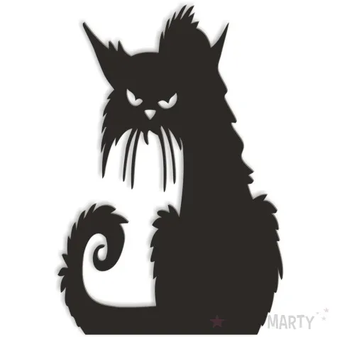 obraz kot ponura mina czarny 39x58 cm