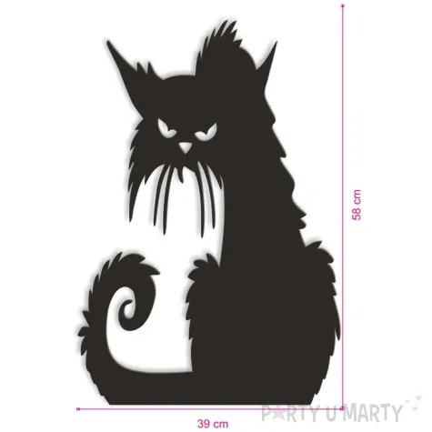 obraz kot ponura mina czarny 39x58 cm