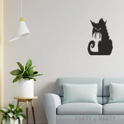 obraz kot ponura mina czarny 39x58 cm