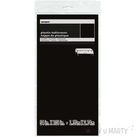 obrus foliowy classic czarny unique 274x137 cm