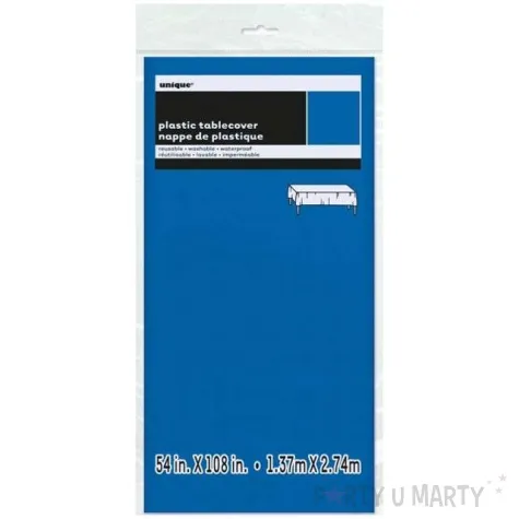 obrus foliowy classic niebieski unique 275x137 cm