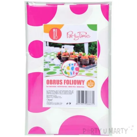 obrus foliowy grochy rozowy arpex 130 x 100 cm