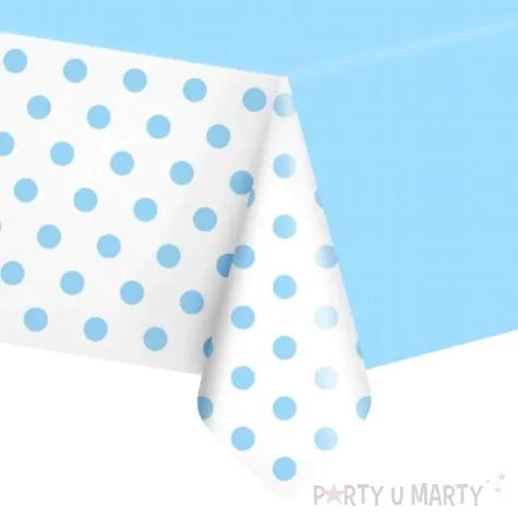 obrus foliowy groszki niebieski partypal 137 x 274 cm