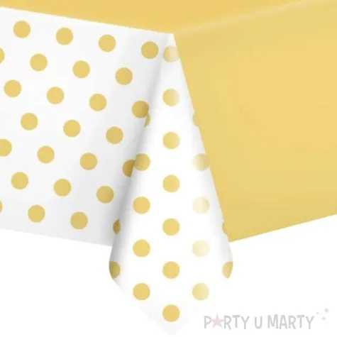 obrus foliowy groszki zloty partypal 137 x 274 cm