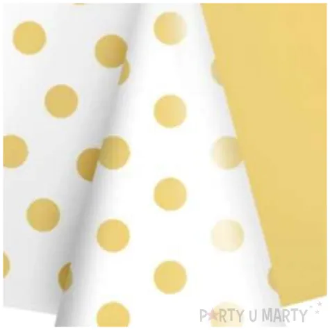 obrus foliowy groszki zloty partypal 137 x 274 cm