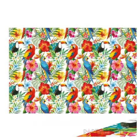 obrus foliowy hawaje tukan i papuga guirca 137 x 274 cm