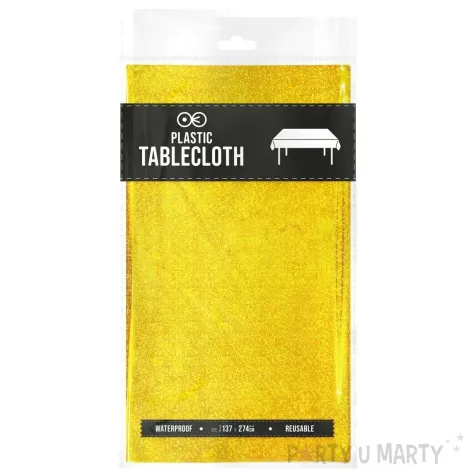 obrus foliowy holograficzny zloty partypal 137 x 274 cm