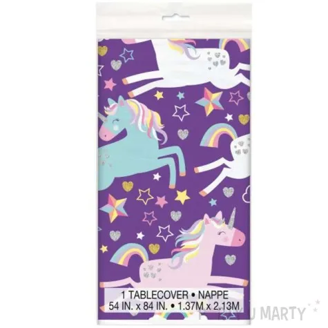 obrus foliowy jednorozec unique 213x137 cm