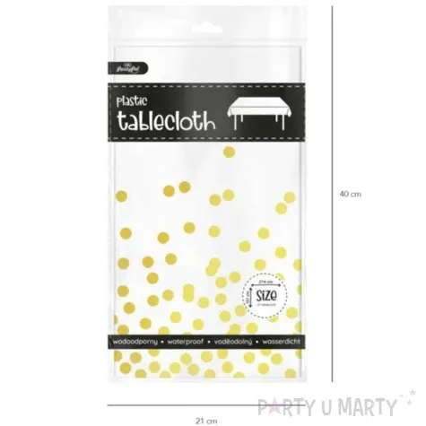 obrus foliowy konfetti bialy partypal 137 x 274 cm