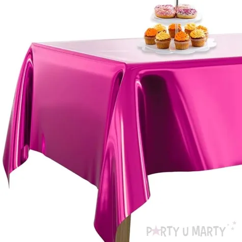 obrus foliowy metaliczny fuksja congee 137x183 cm