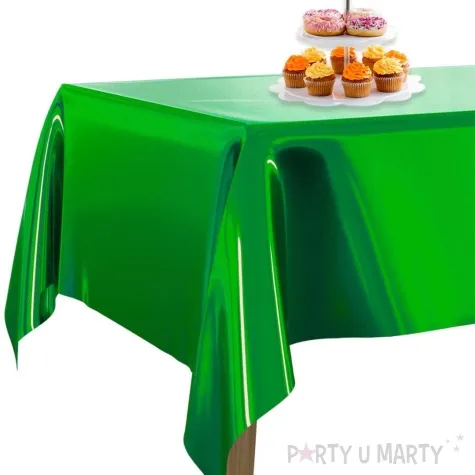 obrus foliowy metaliczny zielony congee 137x183 cm