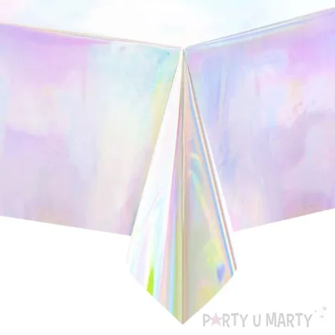 obrus foliowy opalizujacy srebrny partypal 137x274 cm