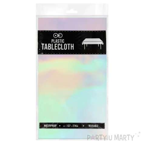 obrus foliowy opalizujacy srebrny partypal 137x274 cm