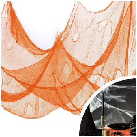 obrus halloweenowa pajeczyna pomaranczowy partypal 210 x 300 cm