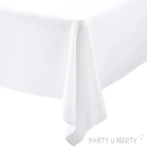 obrus materialowy plamoodporny bialy matowy partydeco 170 x 140 cm